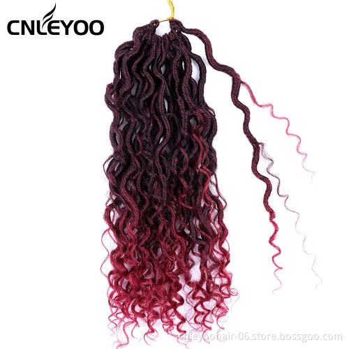 River Faux Locs Hair Red 18 Inch Factory Synthetic Goddess Faux Locs Crochet Braiding Hair Extension